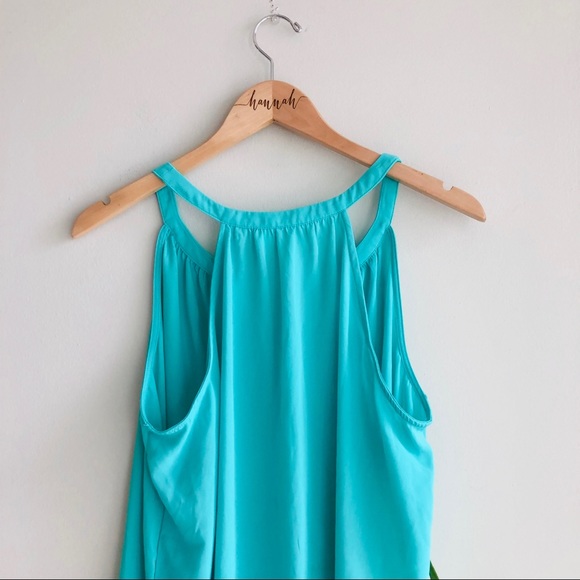 Tacera V-Neck Polyester Tank Top Blouse Teal 4661 - Picture 9 of 9